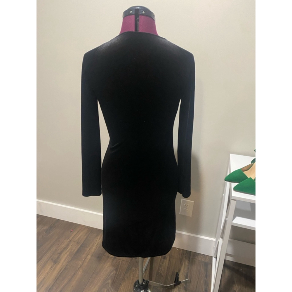 Norma Kamali Black Velvet Mini Dress - Picture 2 of 3